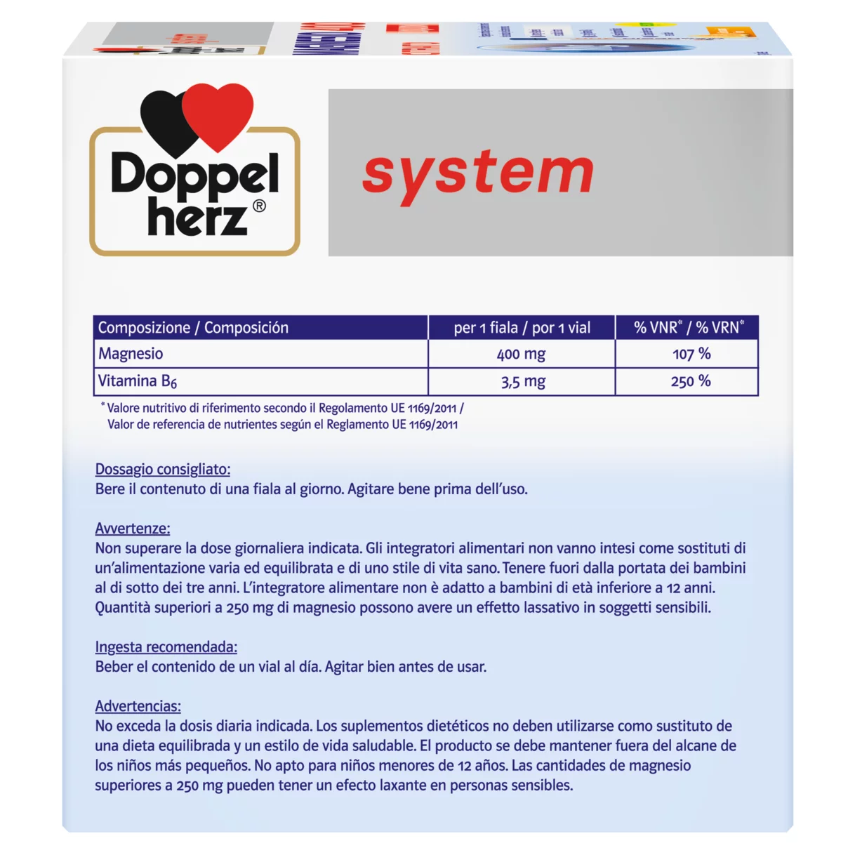 Doppelherz system MAGNESIO 400 LIQUIDO Vista laterale sinistra