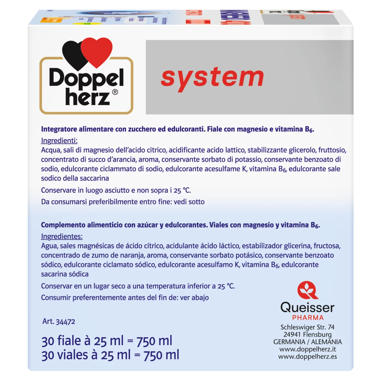 Doppelherz system MAGNESIO 400 LIQUIDO Vista laterale destra