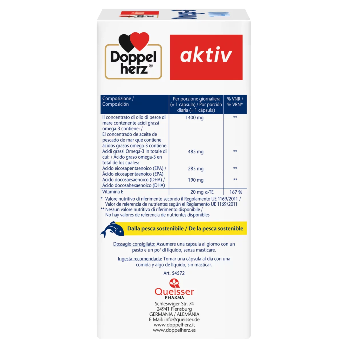 Doppelherz aktiv Omega-3 1400 Vista laterale sinistra