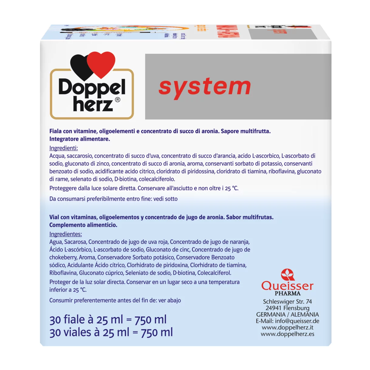 Doppelherz system IMMUN + ARONIA Vista laterale destra