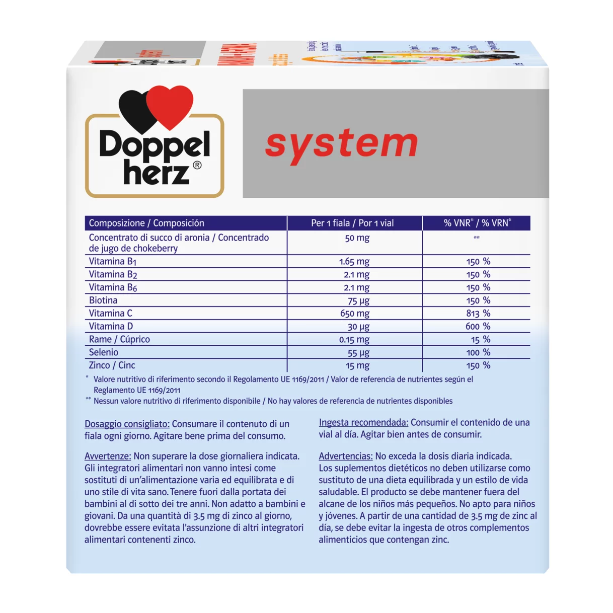 Doppelherz system IMMUN + ARONIA Vista laterale sinistra