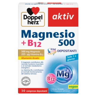 Doppelherz aktiv Magnesio 500 + B12 Vista frontale